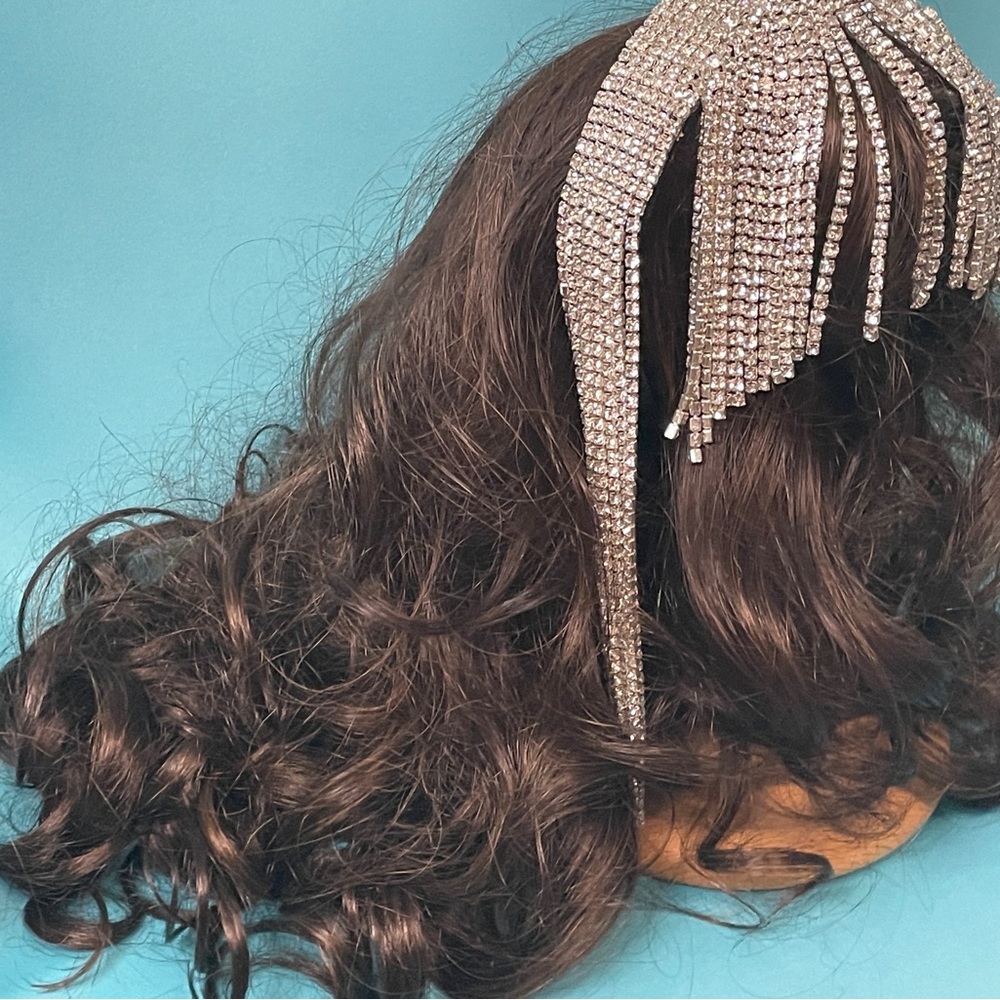 Elegant crystal headband, high quality velvet lined hair jewelry.